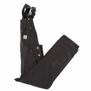 Carhartt Relaxed Fit Duck Bib Overall Adjustable Brown 100% Cotton Mens 32 NEW
